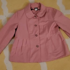 J. Crew Rose w/ Navy Piping Jacket Size 12
